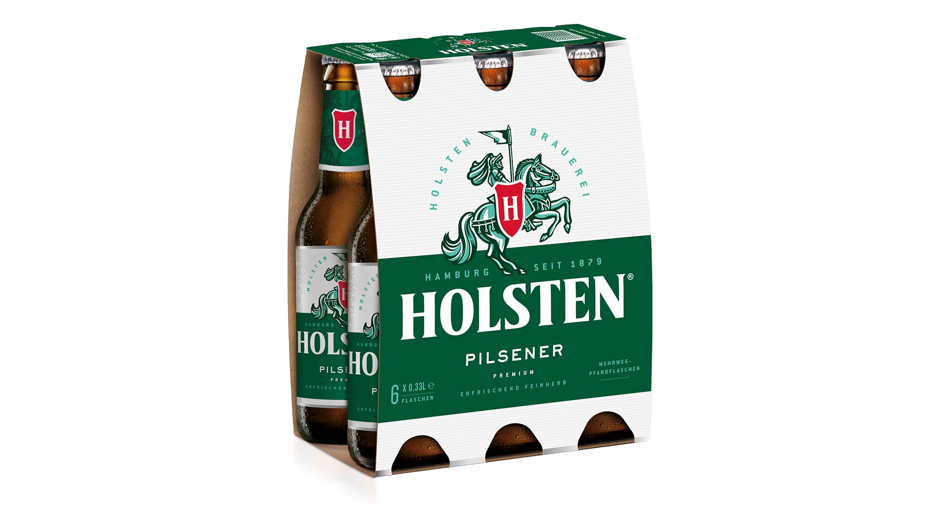 Holsten Pilsener Bier im Sixpack mit sechs Flaschen